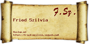 Fried Szilvia névjegykártya